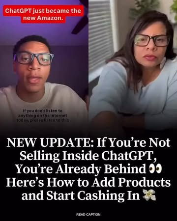 ChatGPT logo with shopping cart icon and "instant checkout" text overlay on digital commerce background