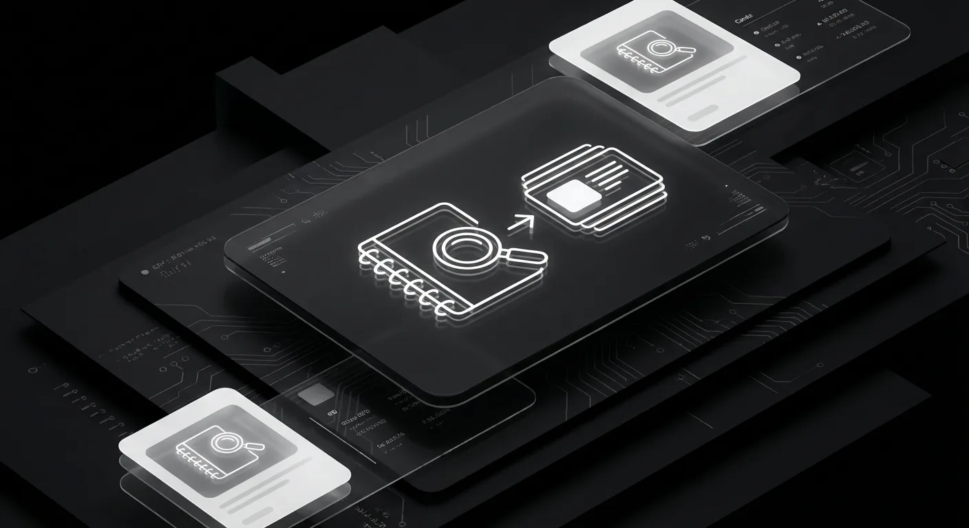 NotebookLM interface showing AI transformation of text notes into podcast audio waveforms and presentation slides
