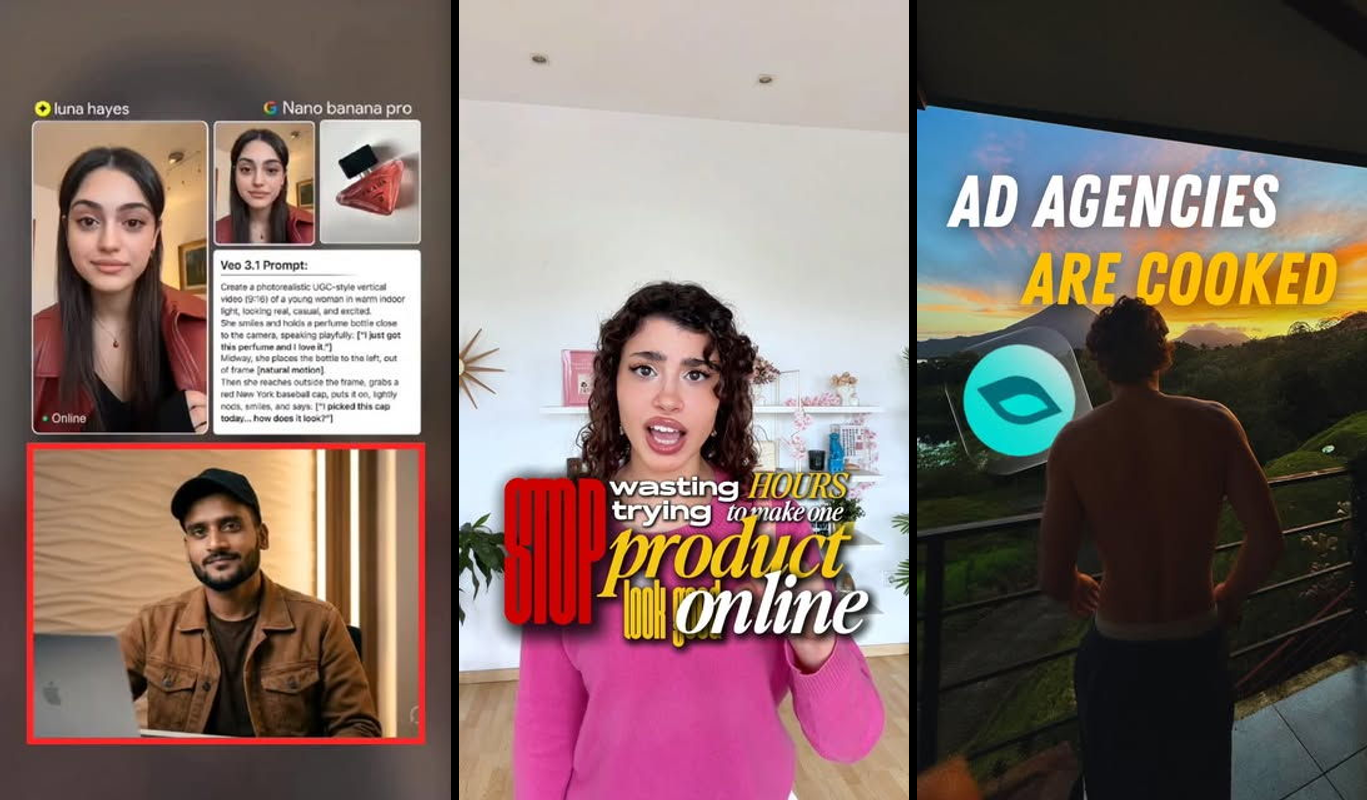 Five glowing AI tool icons arranged in a creative workflow diagram with futuristic digital elements and 2025 branding