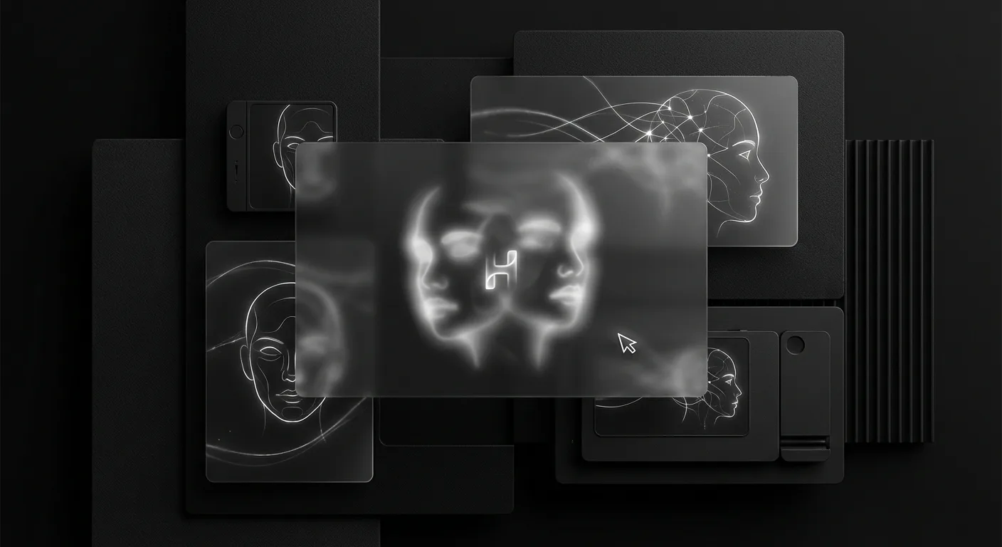 Person using Higgsfield AI face swap tool on smartphone with split-screen showing original and swapped face results